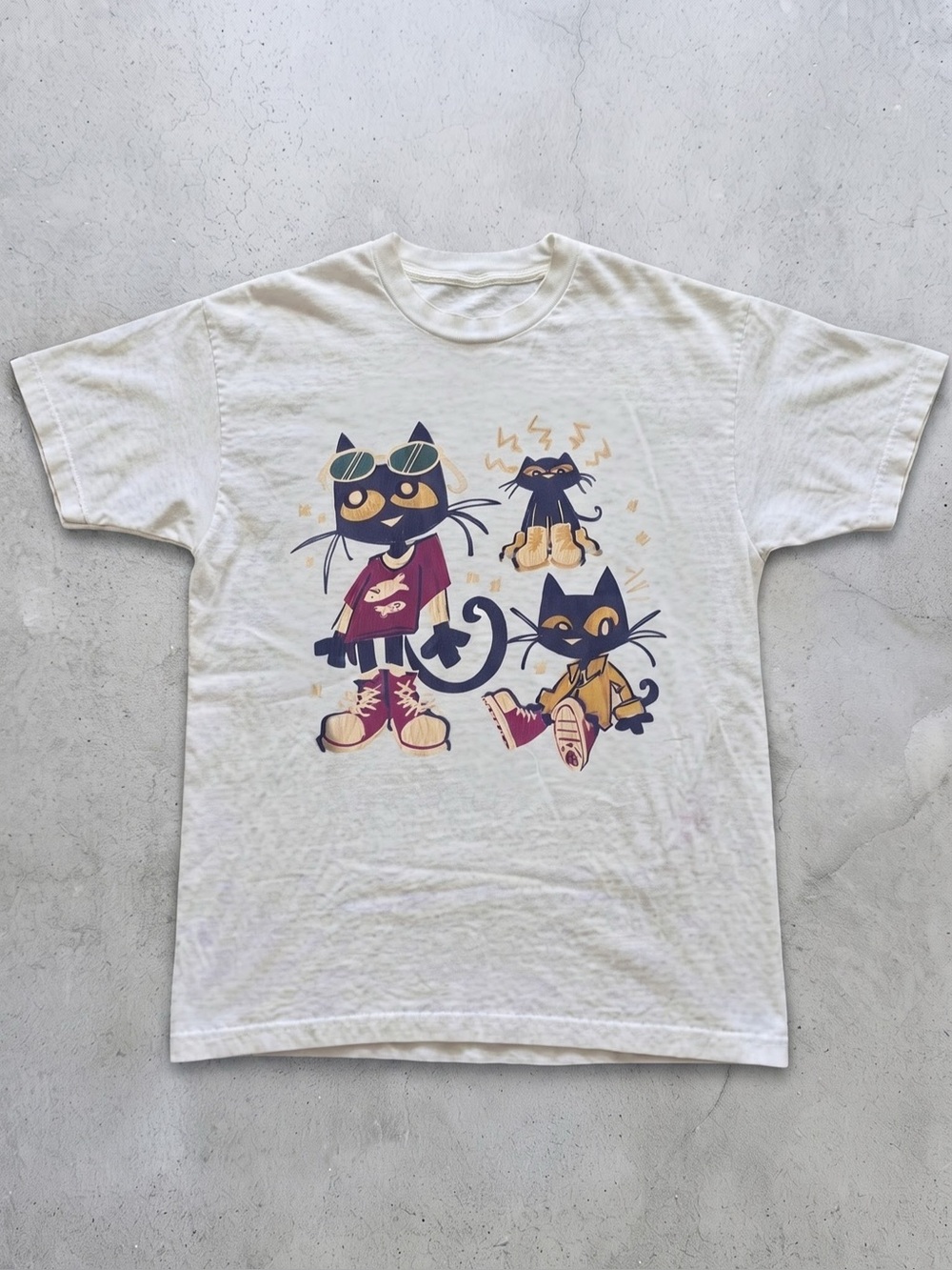Cool Black Cats Graphic White Tee - Gildan Cotton T-Shirt